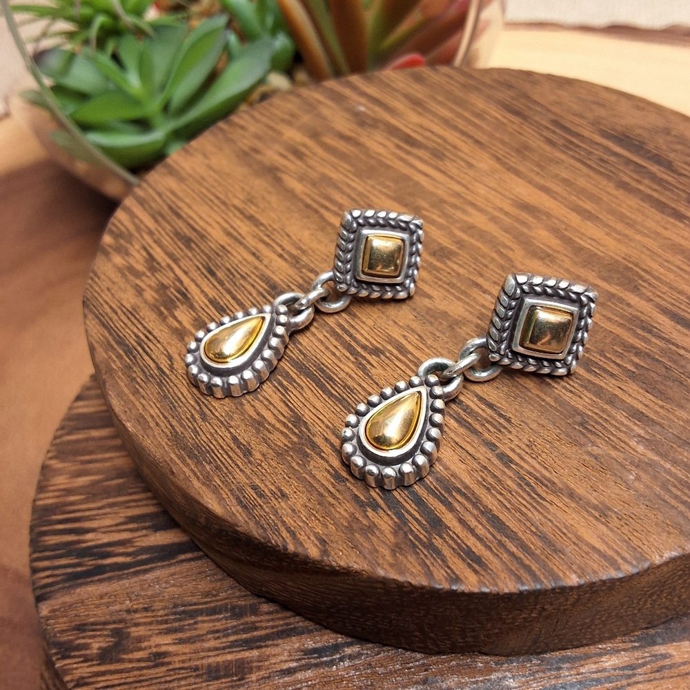 Brighton Two Tone Gold and Silver Drop Earrings and Accessories